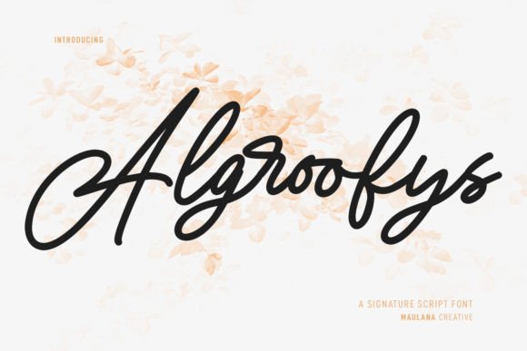 Algroofys: A Modern Signature Script Font