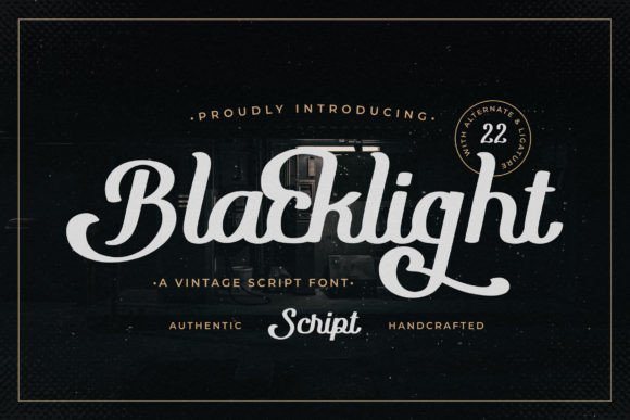 Blacklight Font: Vintage Script for Digital Branding